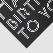 "Gefeliciteerd met je verjaardag!" Zwart & Wit Tissuepapier (Detail)