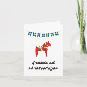 Gefeliciteerd met je verjaardag Zweedse verjaardag Kaart