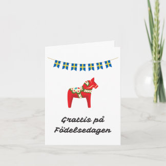 Gefeliciteerd met je verjaardag Zweedse verjaardag Kaart