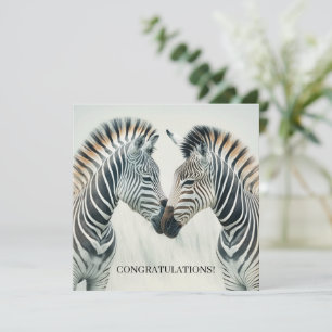 Gefeliciteerd met je Verloving Zebra Kaart