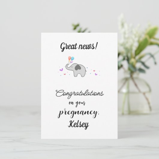 Gefeliciteerd met je zwangerschap, feestdagenkaart (Staand voorkant)