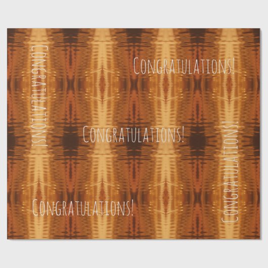 Gefeliciteerd met Jouw tekst Gold Red Copper Cadeaupapier (Vlak)