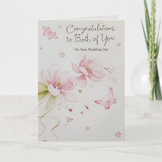 "Gefeliciteerd met jullie beide" Weddenschapskaart Notitiekaartje (Voorkant)