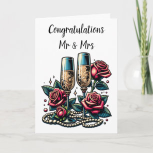 Gefeliciteerd met jullie bruiloft meneer en mevrou kaart