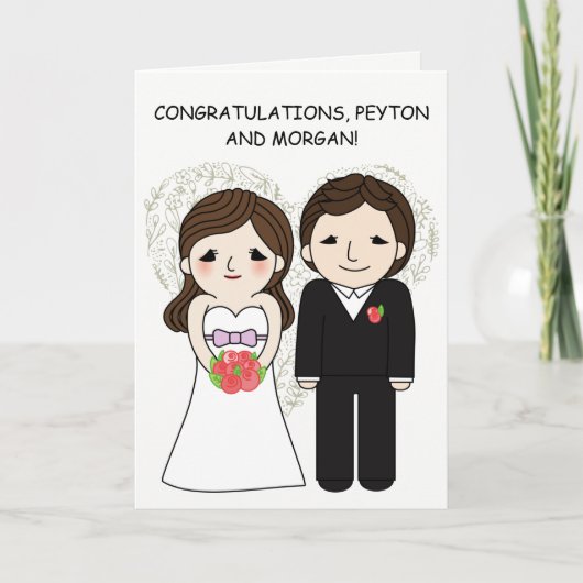 Gefeliciteerd met jullie trouwdag Anime Bruid en B Kaart (Voorkant)