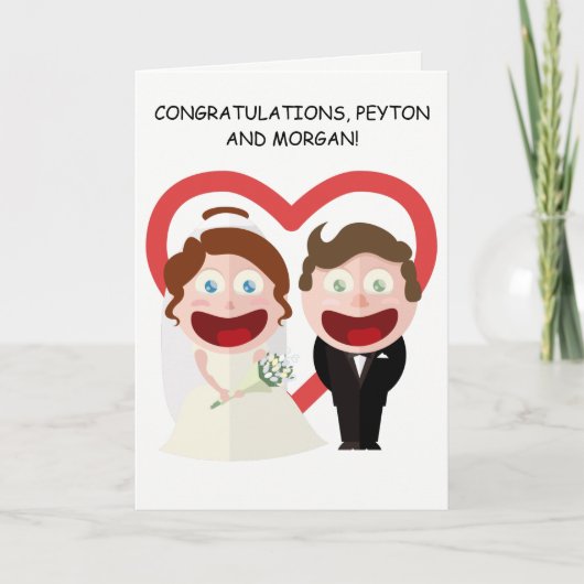 Gefeliciteerd met jullie trouwdag Anime Koppel Kaart (Voorkant)