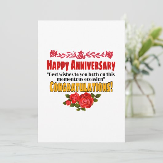 Gefeliciteerd met jullie trouwdag  kaart (Staand voorkant)