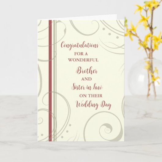 Gefeliciteerd met jullie trouwdag voor broer en sc kaart (Gele Bloem)