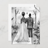 Gefeliciteerd met jullie trouwen briefkaart (Voorkant / Achterkant)