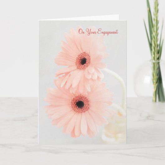 Gefeliciteerd met jullie verloving. Roze gerbera Kaart (Voorkant)