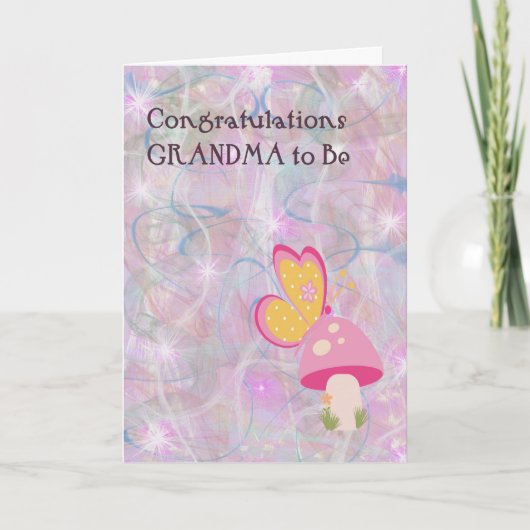 Gefeliciteerd met Kaart Grandma. Roze (Voorkant)