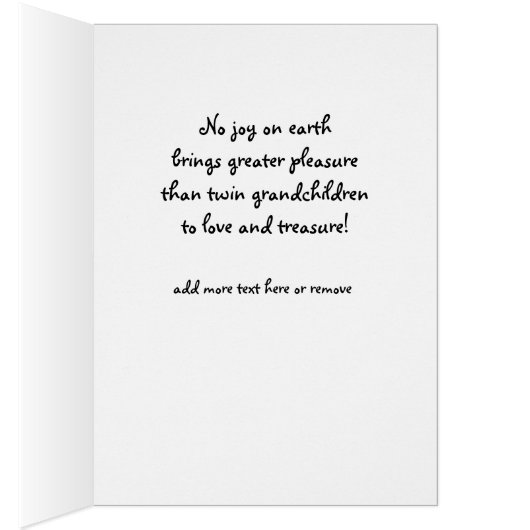 Gefeliciteerd met kleinkinderen, tweelingjongens, (Binnen (Rechts))