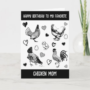 Gefeliciteerd met mijn favoriete Chicken Mom Kaart