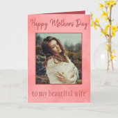 Gefeliciteerd met mijn vrouw met haar foto kaart (Gele Bloem)