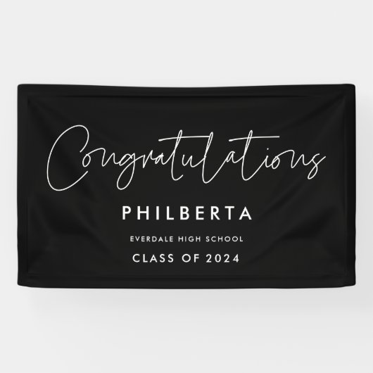 Gefeliciteerd met Minimaliserende Graduparty Spandoek (Horizontaal)