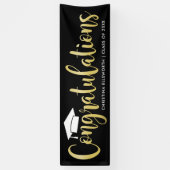 Gefeliciteerd met modern Gold Custom Afstuderen Spandoek (Verticaal)