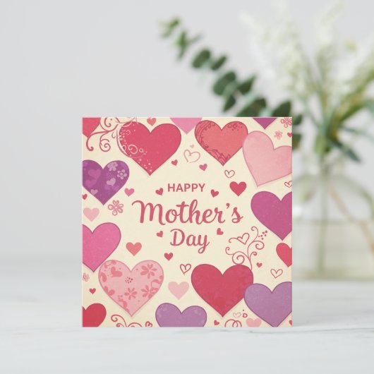 Gefeliciteerd met Moederdag Hartelijke Groet Kaart (Staand voorkant)