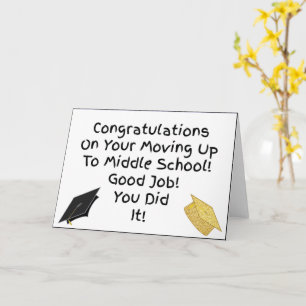 Gefeliciteerd met Moving Up Middle School Afstuder Kaart