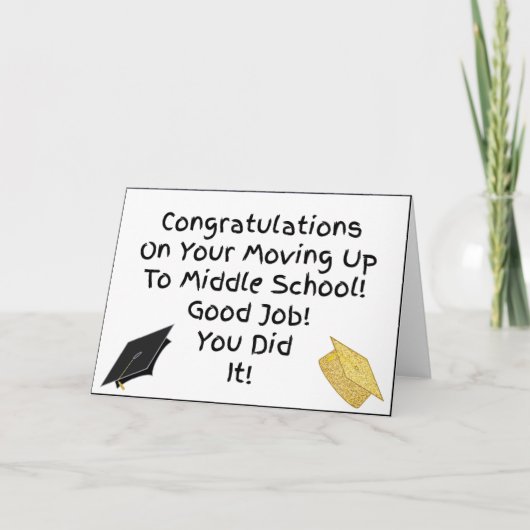 Gefeliciteerd met Moving Up Middle School Afstuder Kaart (Voorkant)