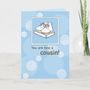 Gefeliciteerd met New Cousin, Baby Shoes Kaart