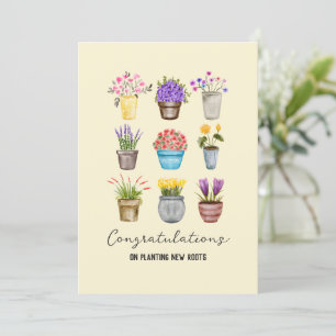 Gefeliciteerd met New Home op het planten van nieu Kaart