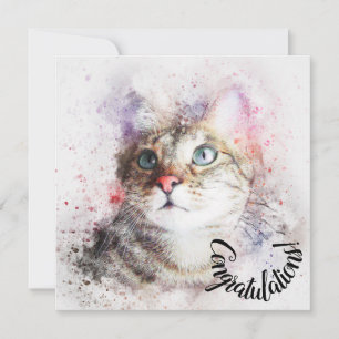 Gefeliciteerd met Nieuw Huisdier Kat Kaart