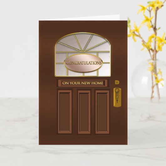 Gefeliciteerd met nieuwe startpagina - bruine inga kaart (Gele Bloem)