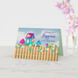 Gefeliciteerd met nieuwe thuisvogels in Birdhouse Kaart