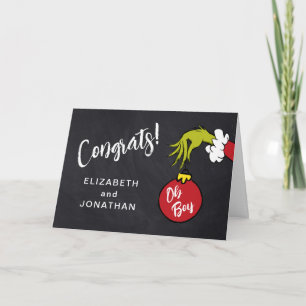 Gefeliciteerd met Oh Boy Grinch Baby Shower Kaart