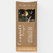 Gefeliciteerd met ons Afstudeerder Brown Spandoek (Verticaal)