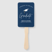 Gefeliciteerd met onze 2024 Afstuderen Navy Modern Handwaaier (Voorkant)