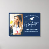 Gefeliciteerd met onze 202x Afstuderen Navy Canvas Afdruk (Voorkant)