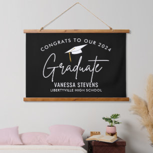 Gefeliciteerd met onze 202x Afstuderen zwart Hangend Wandkleed
