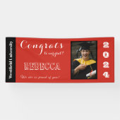 Gefeliciteerd met onze Afstudeerder rode achtergro Spandoek (Horizontaal)