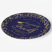 Gefeliciteerd met onze Afstudeerders Gold Blue Twi Papieren Bordje (Gekanteld)