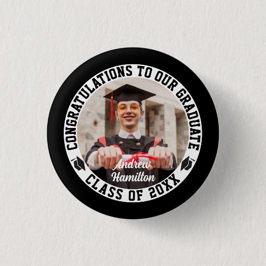 Gefeliciteerd met onze Afstuderen Afstuderen foto Ronde Button 3,2 Cm (Voorkant)