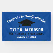 Gefeliciteerd met onze Afstuderen blauwzwarte stan Spandoek (Horizontaal)