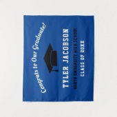 Gefeliciteerd met onze Afstuderen blauwzwarte stan Wandkleed (Voorkant)