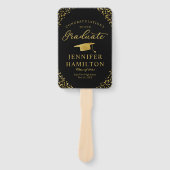 Gefeliciteerd met onze Afstuderen gouden Confetti Handwaaier (Voorkant)