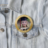 Gefeliciteerd met onze Afstuderen goudfoto Ronde Button 7,6 Cm (In situ)
