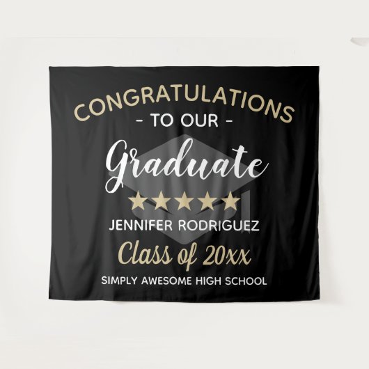 Gefeliciteerd met onze Afstuderen GraduPartij Wandkleed (Voorkant (horizontaal))