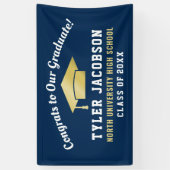 Gefeliciteerd met onze Afstuderen marine en Gold C Spandoek (Verticaal)