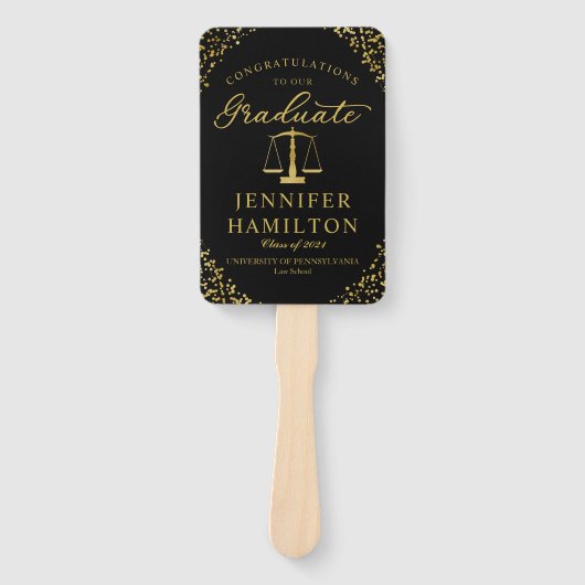 Gefeliciteerd met onze Afstuderen rechtenfaculteit Handwaaier (Voorkant)