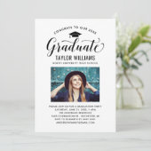 Gefeliciteerd met onze Afstuderen zwarte scriptfot Kaart (Staand voorkant)