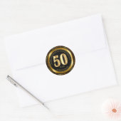 Gefeliciteerd met pensionering - 50 jaar - Gold Ronde Sticker (Envelop)
