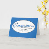 Gefeliciteerd met pensionering Elegant Blue Kaart (Gele Bloem)