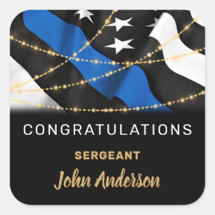 Gefeliciteerd met pensionering politieambtenaar vierkante sticker
