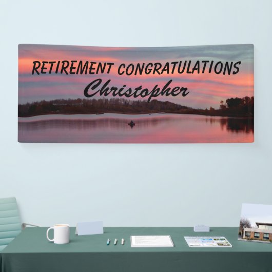 Gefeliciteerd met pensionering vissers Sunset Lake Spandoek (Beurs)