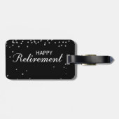 Gefeliciteerd met pensionering zwart met Silver Sp Bagagelabel (Achterkant horizontaal)