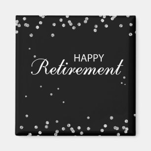 Gefeliciteerd met pensionering zwart met Silver Sp Magneet